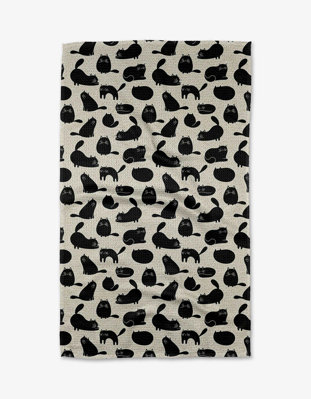 Geometry Kitchen Tea Towel: Black Cat Magic