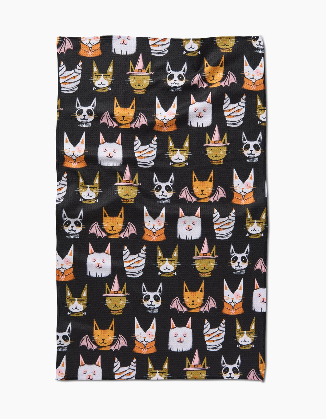 Geometry Kitchen Tea Towel: Cats in Costumes