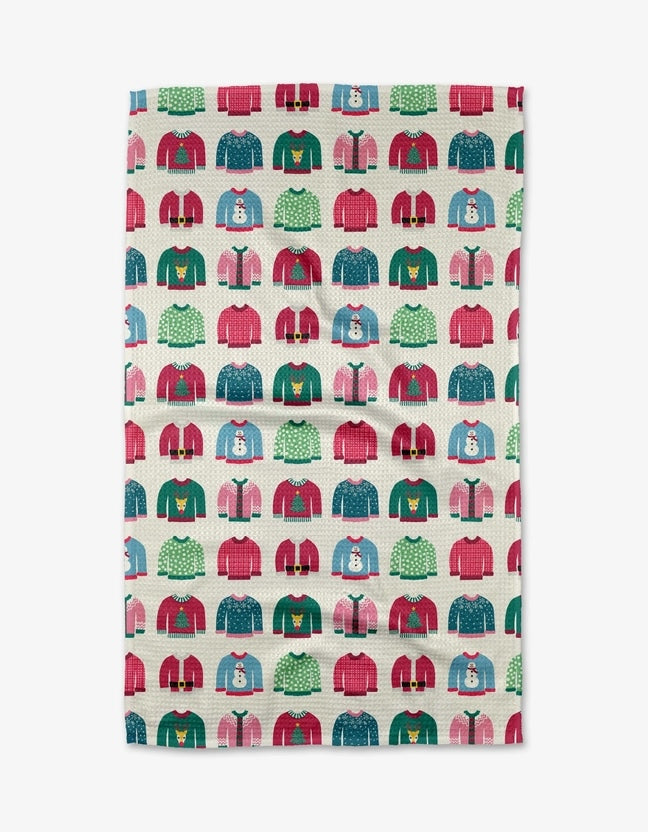 Geometry Kitchen Tea Towel: Christmas Sweaters