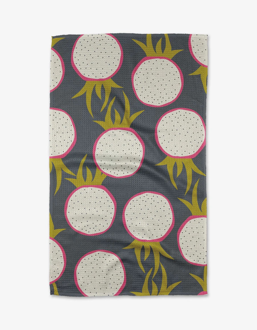 Geometry Kitchen Tea Towel: Dragon Fruit Frolic