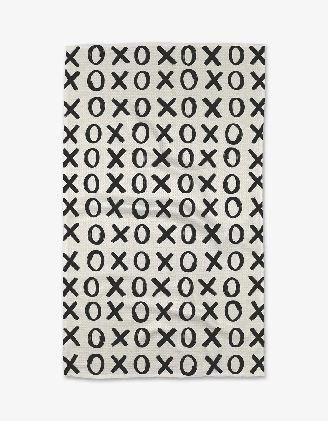 Geometry Kitchen Tea Towel: Hugs & Kisses White