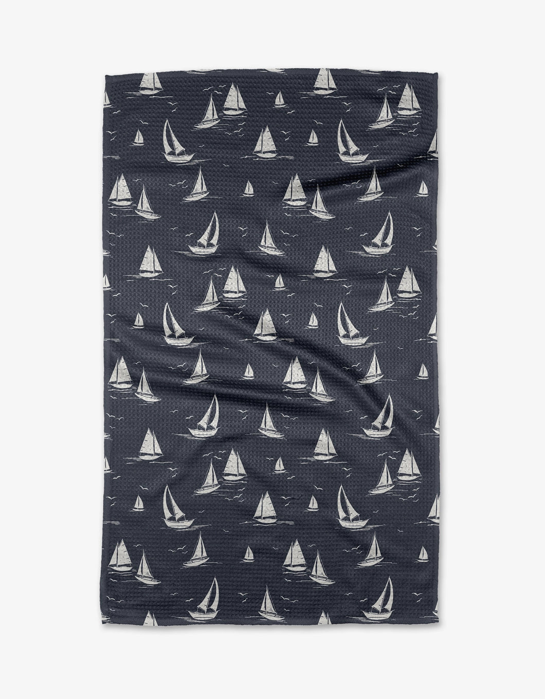 Geometry Kitchen Tea Towel: Navy Race Day