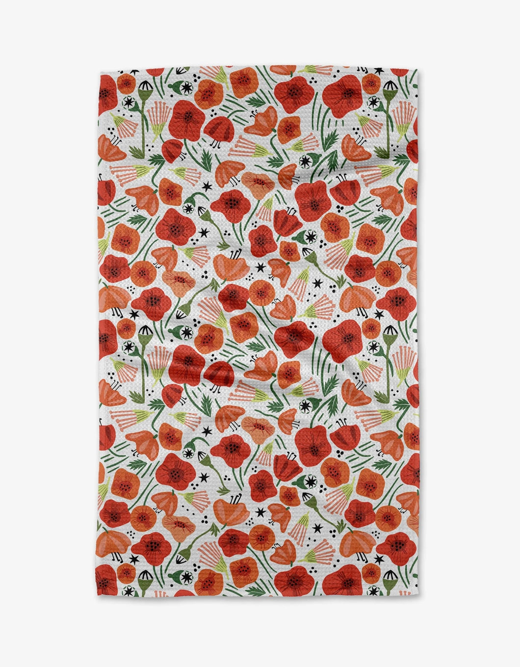 Geometry Kitchen Tea Towel: Poppy Power